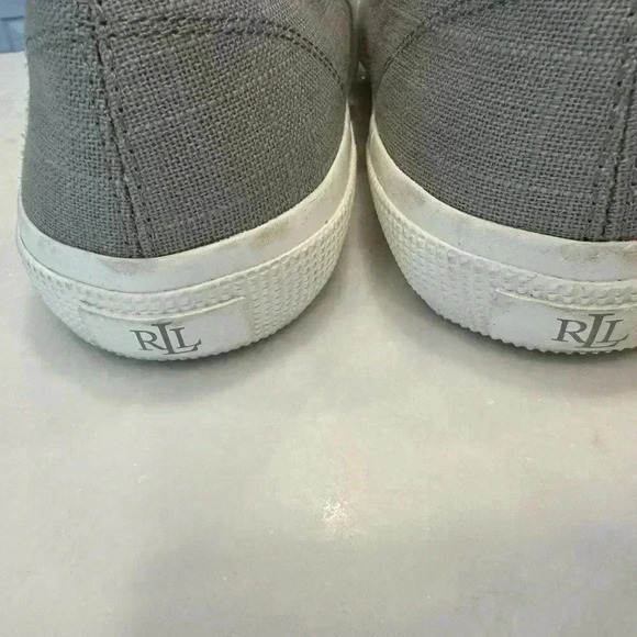 Ralph Lauren flax linen sneakers “Jolie” light gray size 9.5 NEW - Picture 7 of 8